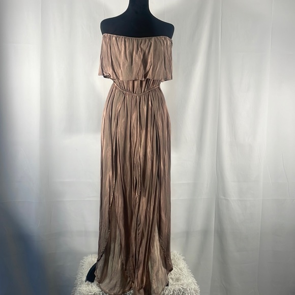 Fashion Nova Pants - Mocha,Rose,Sleeveless,tube top onesie pant suit,jumpsuit,romper,small